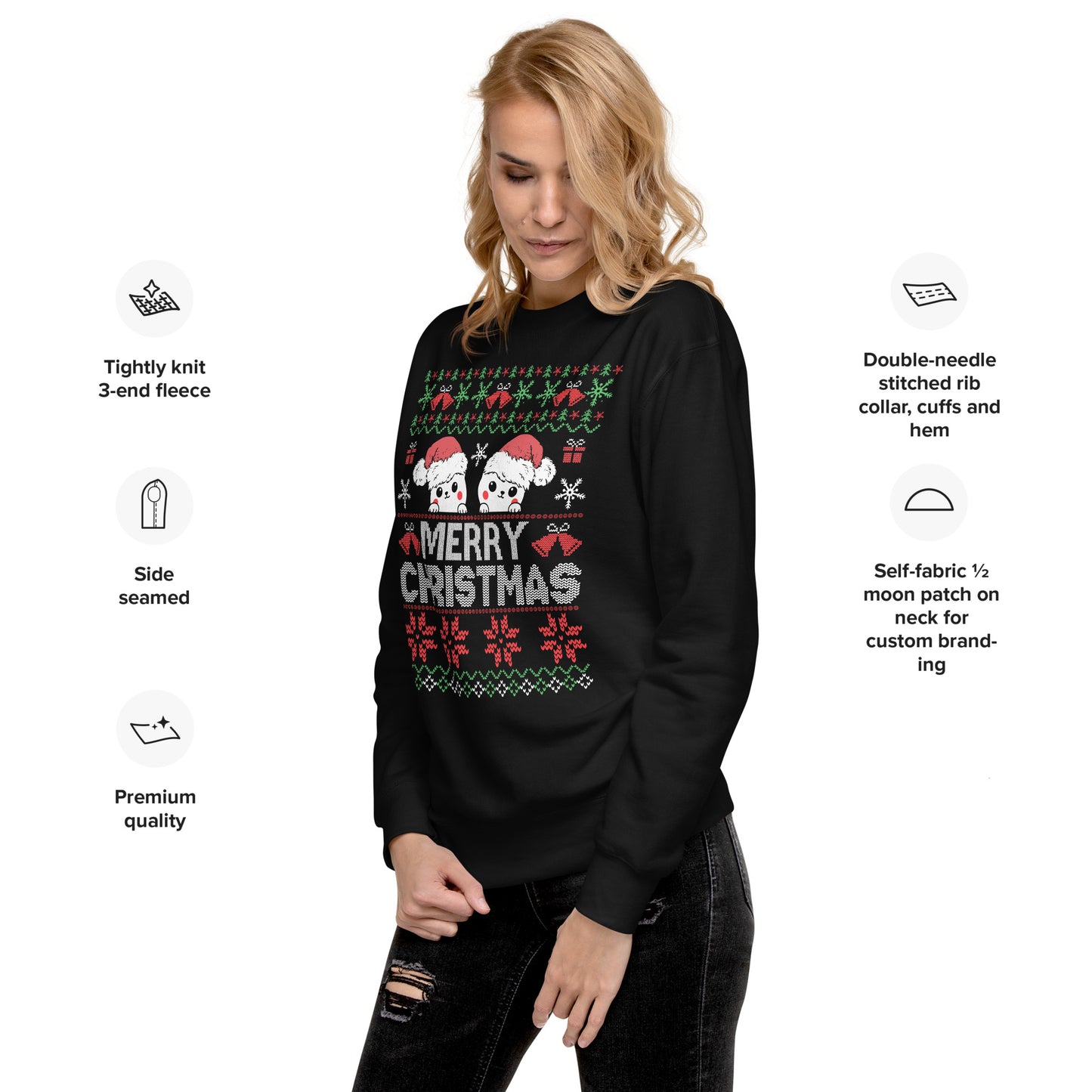 Premium Happy Kitty Christmas Sweatshirt